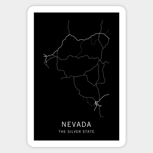 Nevada State Road Map Sticker by ClarkStreetPress